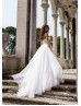 Strapless White Satin Tulle Simple Wedding Dress